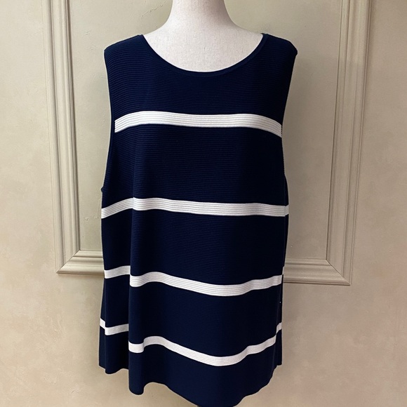 Talbots Open-Front Modern Ottoman Cardigan - Stripe Set - Picture 8 of 11